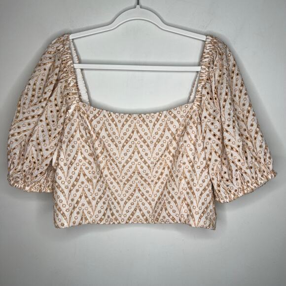 Lilly Pulitzer Yara Golden Eyelet Matching Skirt Set Size XL/16 - Picture 5 of 11